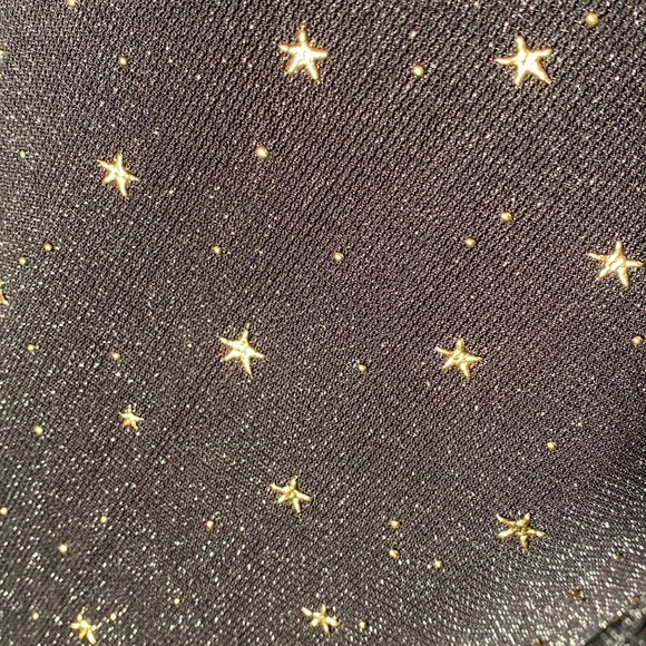 FRANCESCA’S - NWT - dress: black lined semi-sheer metallic mesh l/s w stars - XL - Picture 13 of 16